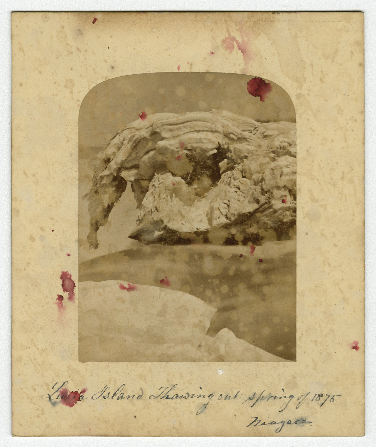 Luna Island Thawing out spring of 1875 Niagara